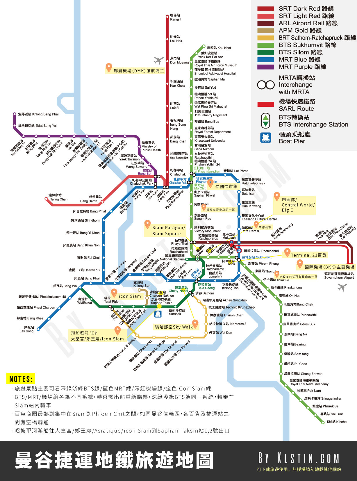 曼谷捷運地鐵旅遊地圖